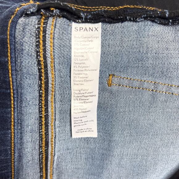 Spanx Medium Wash Distressed Ankle Skinny High Rise Jeans Size Medium - Picture 10 of 10